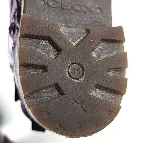 GEOX Respira Women's Combat Boots Purple Black Muted Floral Lace Up Size 36 - Picture 13 of 16